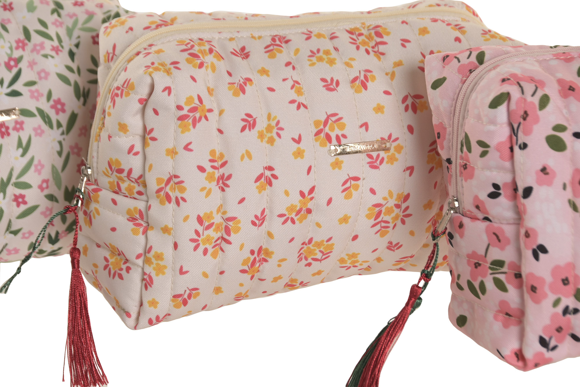 NECESER POLIESTER EVA 24X10X14,5 FLORES VERDE 2