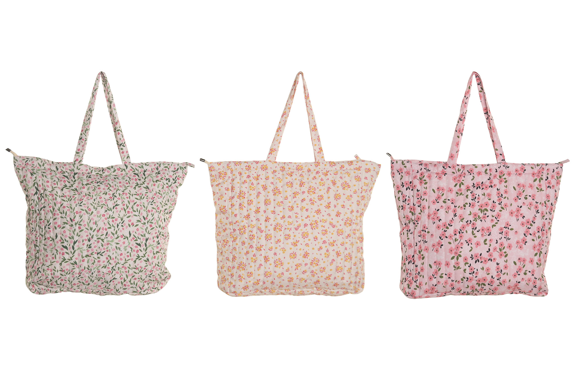 BOLSA POLIESTER EVA 38X12X40CM FLORES VERDE