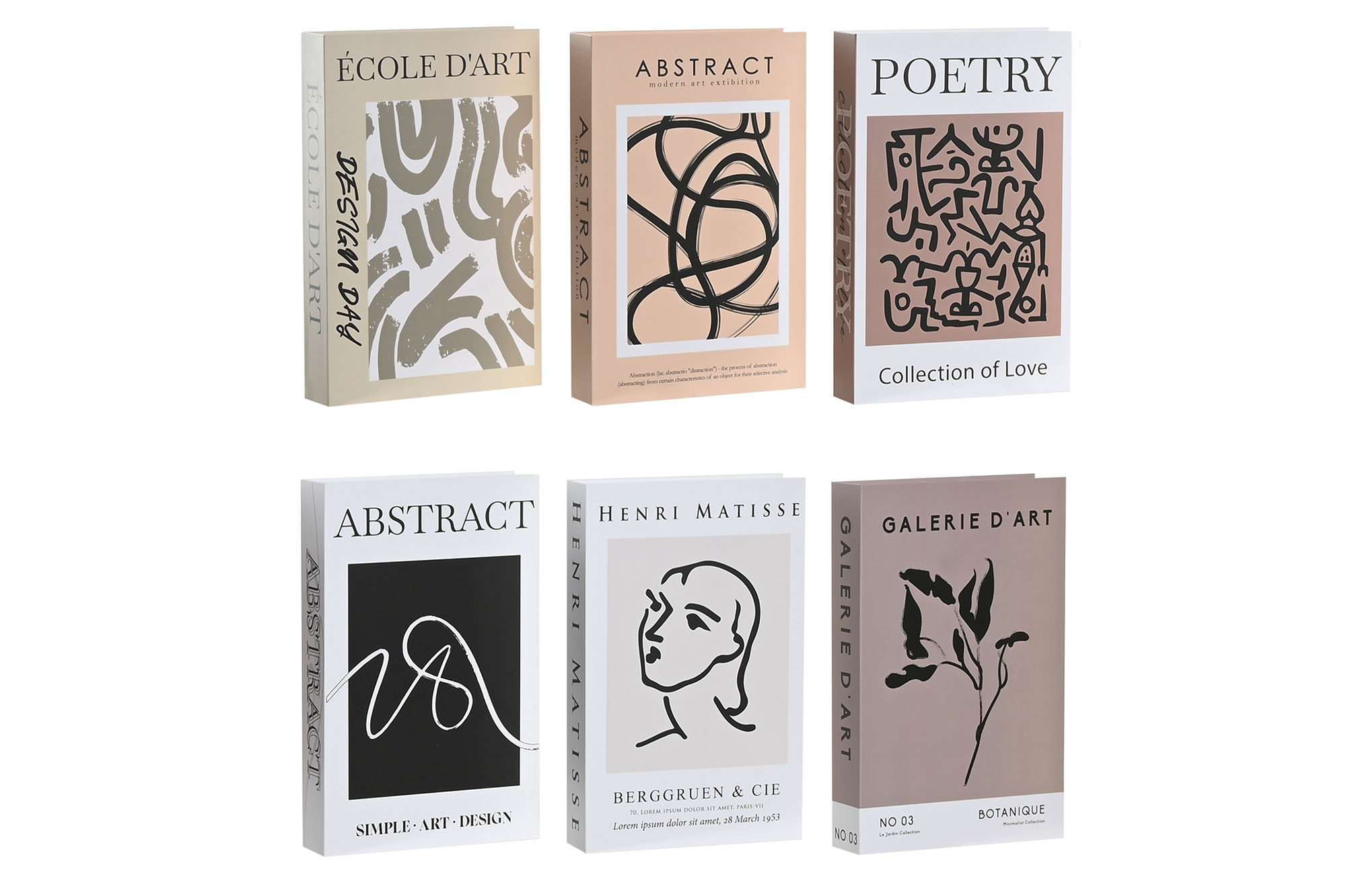 CAJA LIBRO CARTON 17X4,2X26,5 ARTE ABSTRACT NEGRO