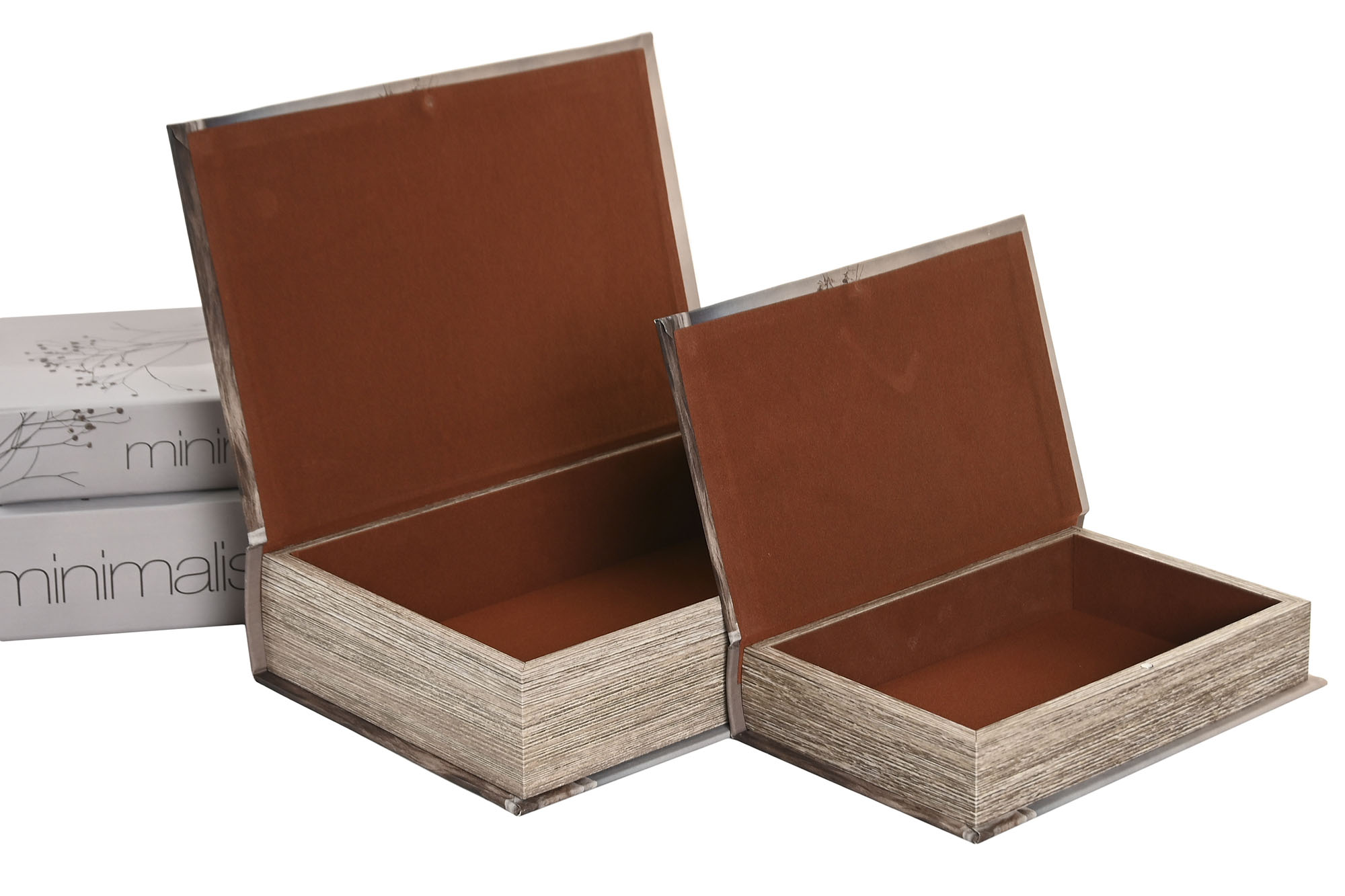 CAJA LIBRO PU MDF 15X24X5CM  FLORAL VERDE 3