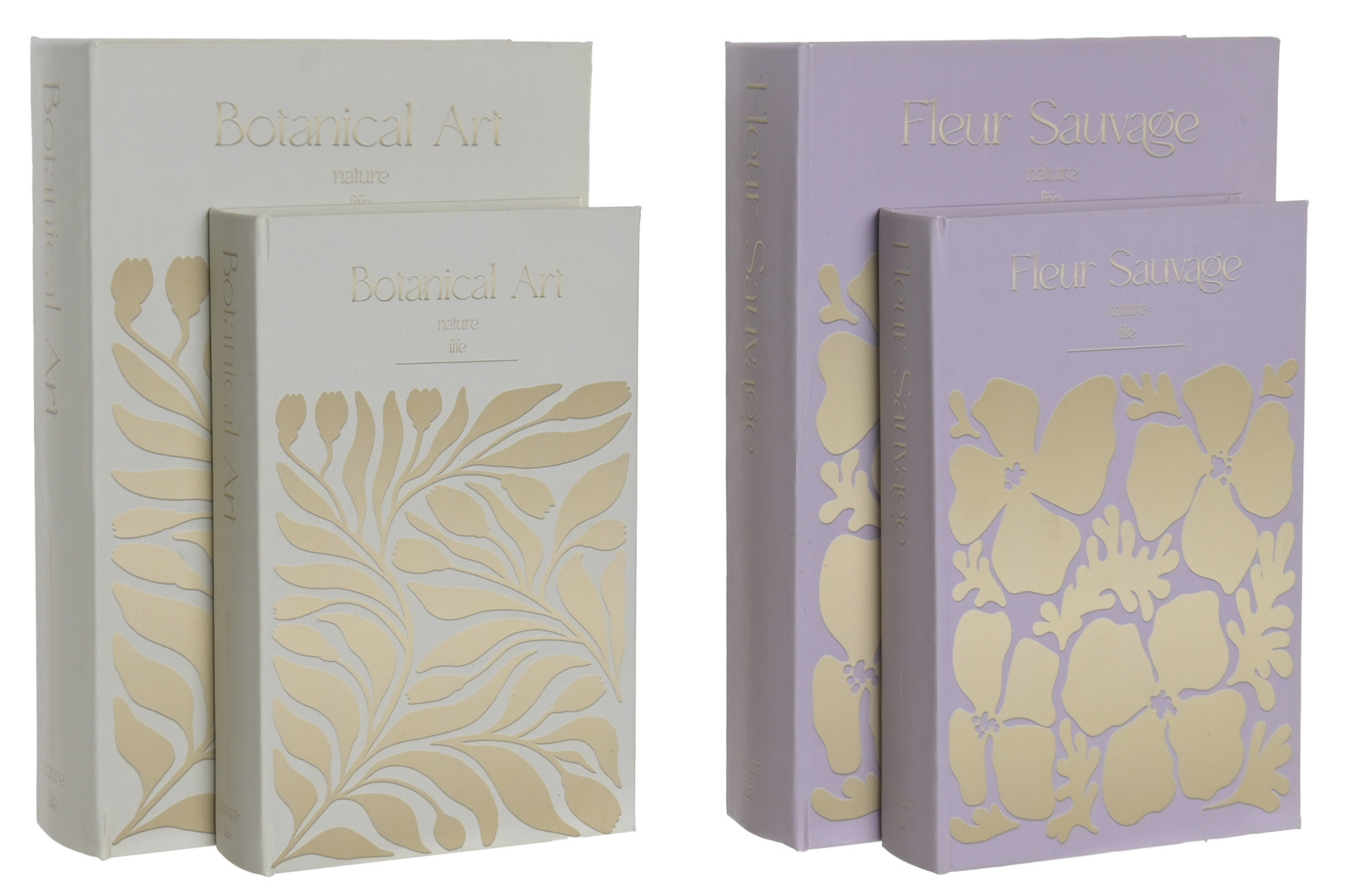CAJA LIBRO PU MDF 15X5X24 BOTANICO MALVA 2