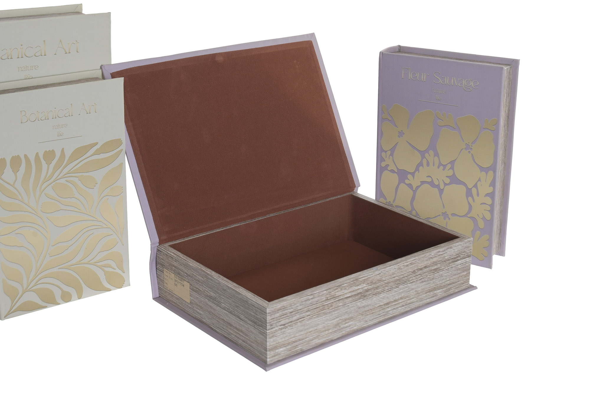 CAJA LIBRO  PU MDF 21X7X30 BOTANICO VERDE 3