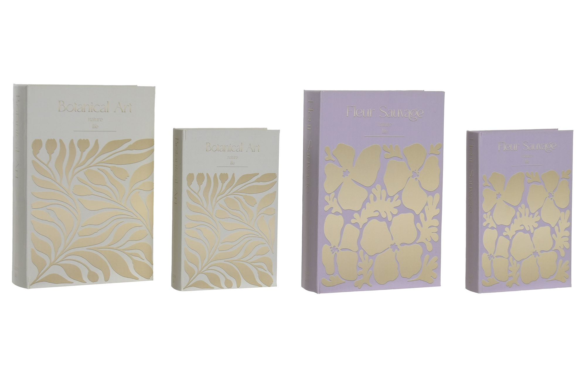 CAJA LIBRO PU MDF 15X5X24 BOTANICO MALVA