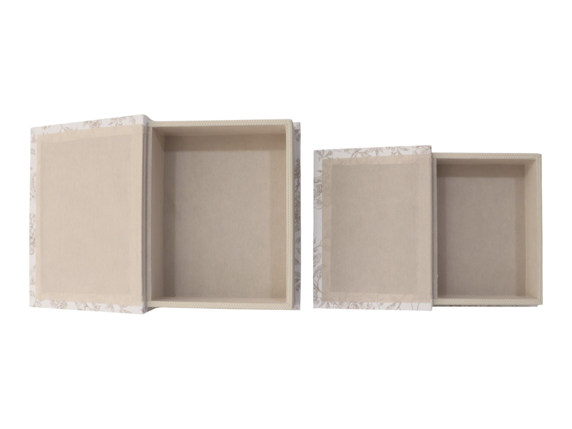 CAJA LIBRO LINO MDF 24X19X6 FLORAL TAPIZADO 4