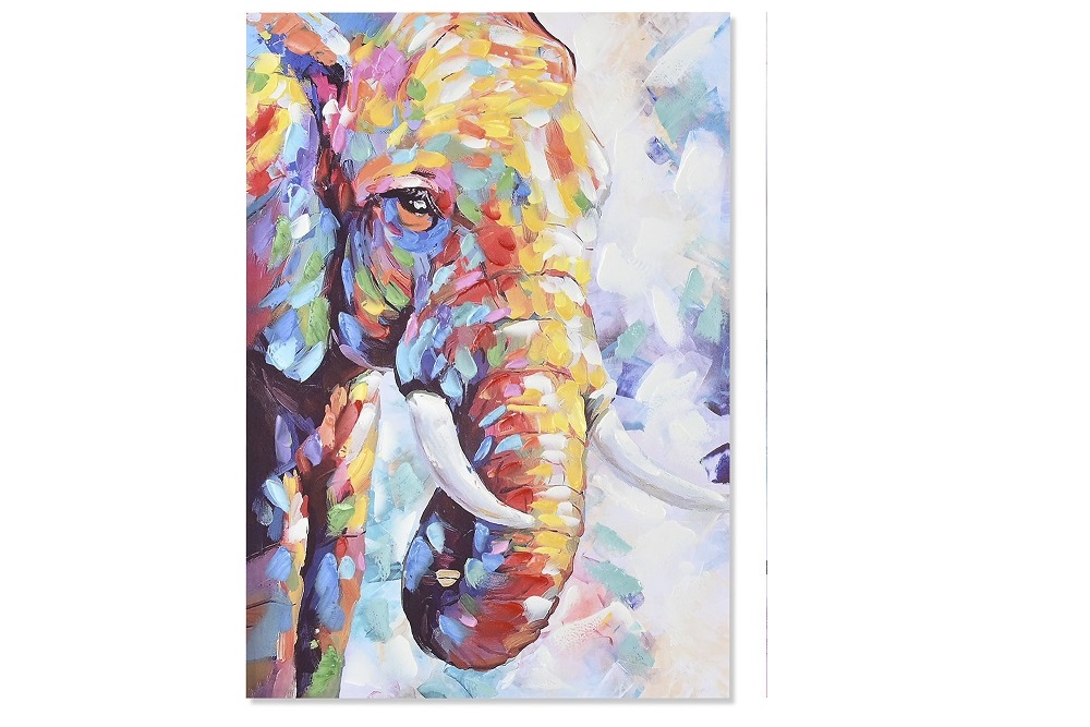 CUADRO LIENZO MDF 70X3X100CM ELEFANTE DERECHA