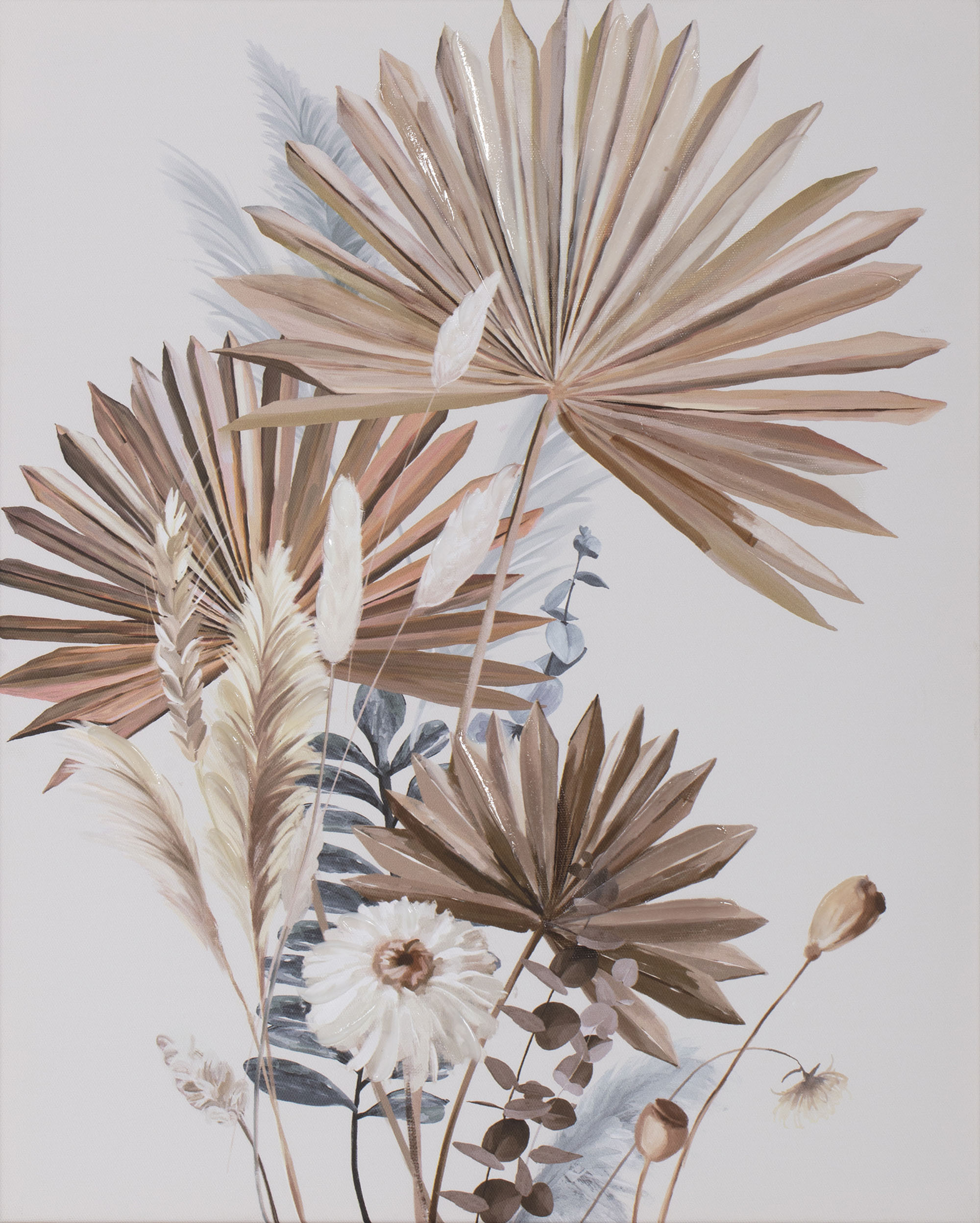 CUADRO LIENZO PINO 40X50CM HOJAS GEL 5