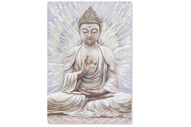 CUADRO LIENZO MDF 70X3X100CM BUDA AZUL