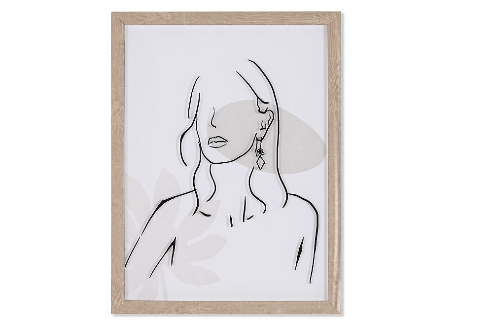 CUADRO CRISTAL PS 32.5X2.5X43CM MUJER