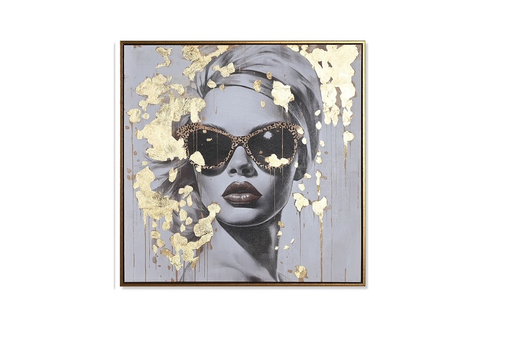CUADRO LIENZO PS 70X3,5X70CM CHICA GAFAS.