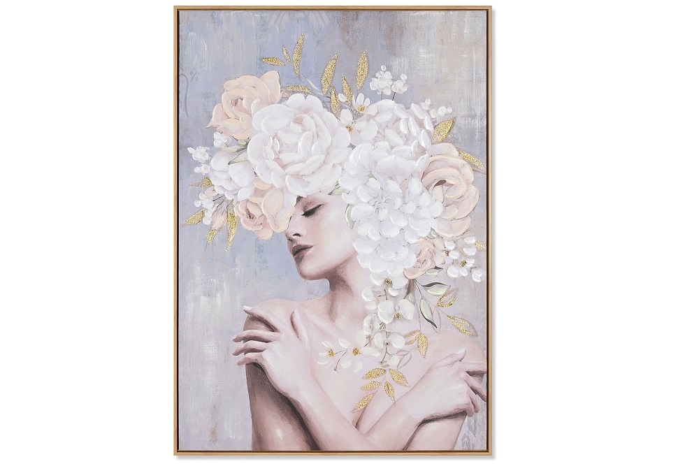 CUADRO LIENZO PS 70X3,5X100CM CHICA FLORES