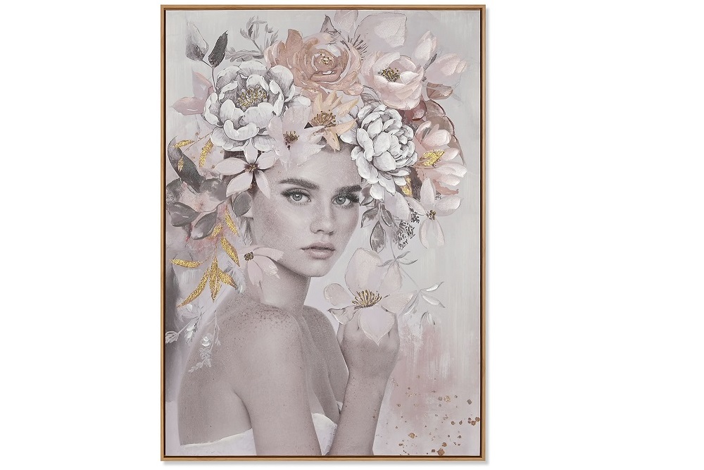 CUADRO LIENZO PS 70X3,5X100CM CHICA FLORES