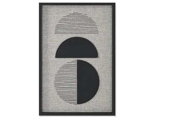 CUADRO ALGODON ABETO 40X3X60 MODERNO 3D NEGRO ARRI