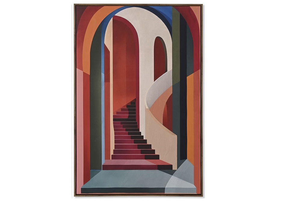 CUADRO PS LIENZO 80X4,5X120 ABSTRACTO ESCALERAS BU