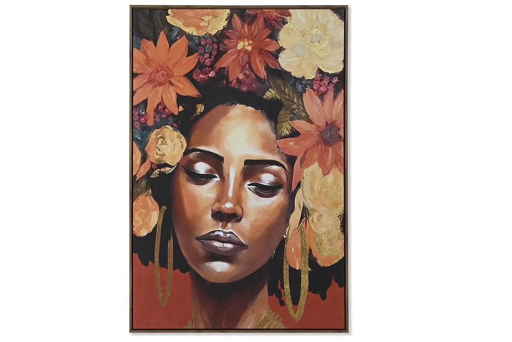 CUADRO PS LIENZO 80X4,5X120 CHICA FLORES