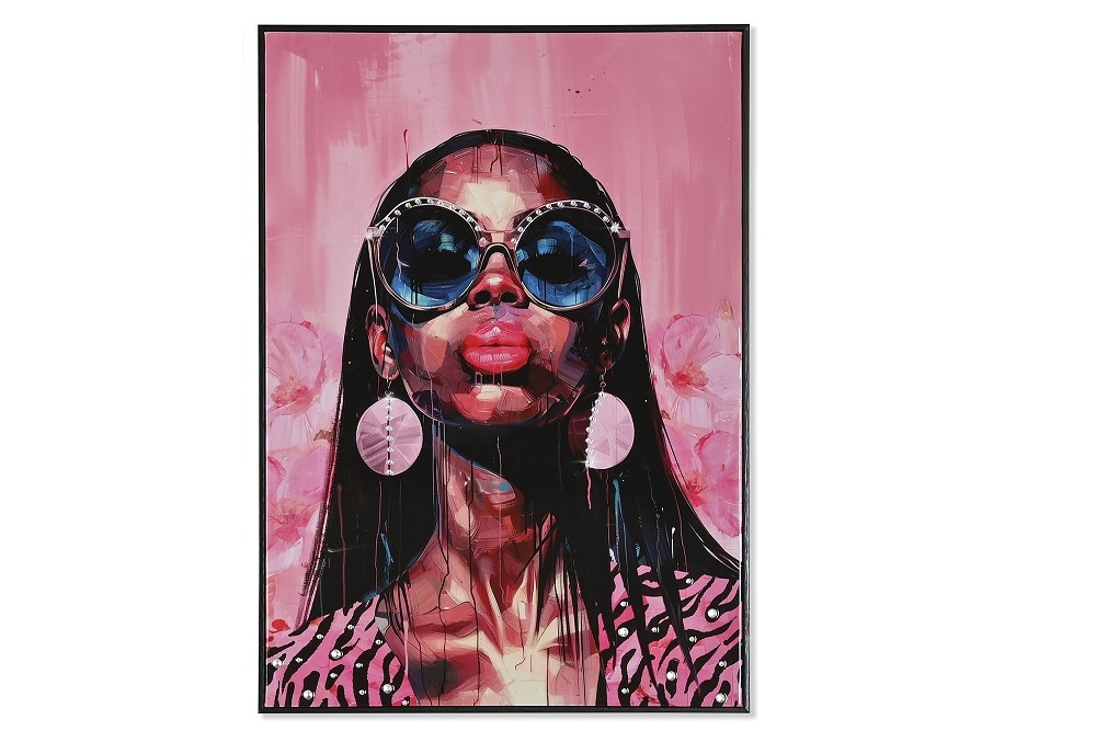 CUADRO LIENZO PS 50X3X70 CHICA GAFAS OSCURAS