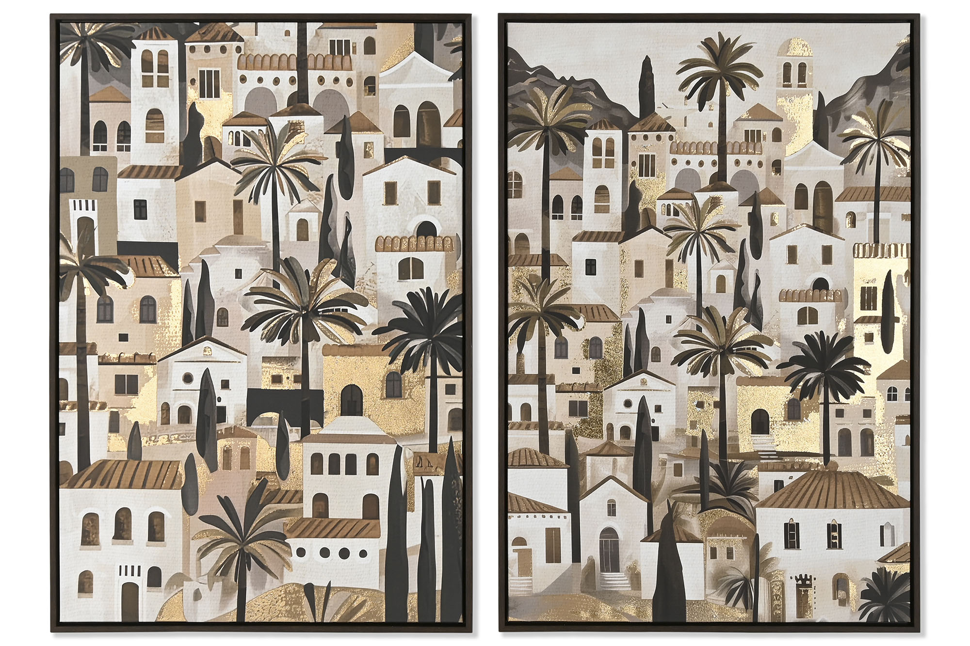 CUADRO LIENZO PS 63X4,5X93 CASAS DORADO MODELO2 2