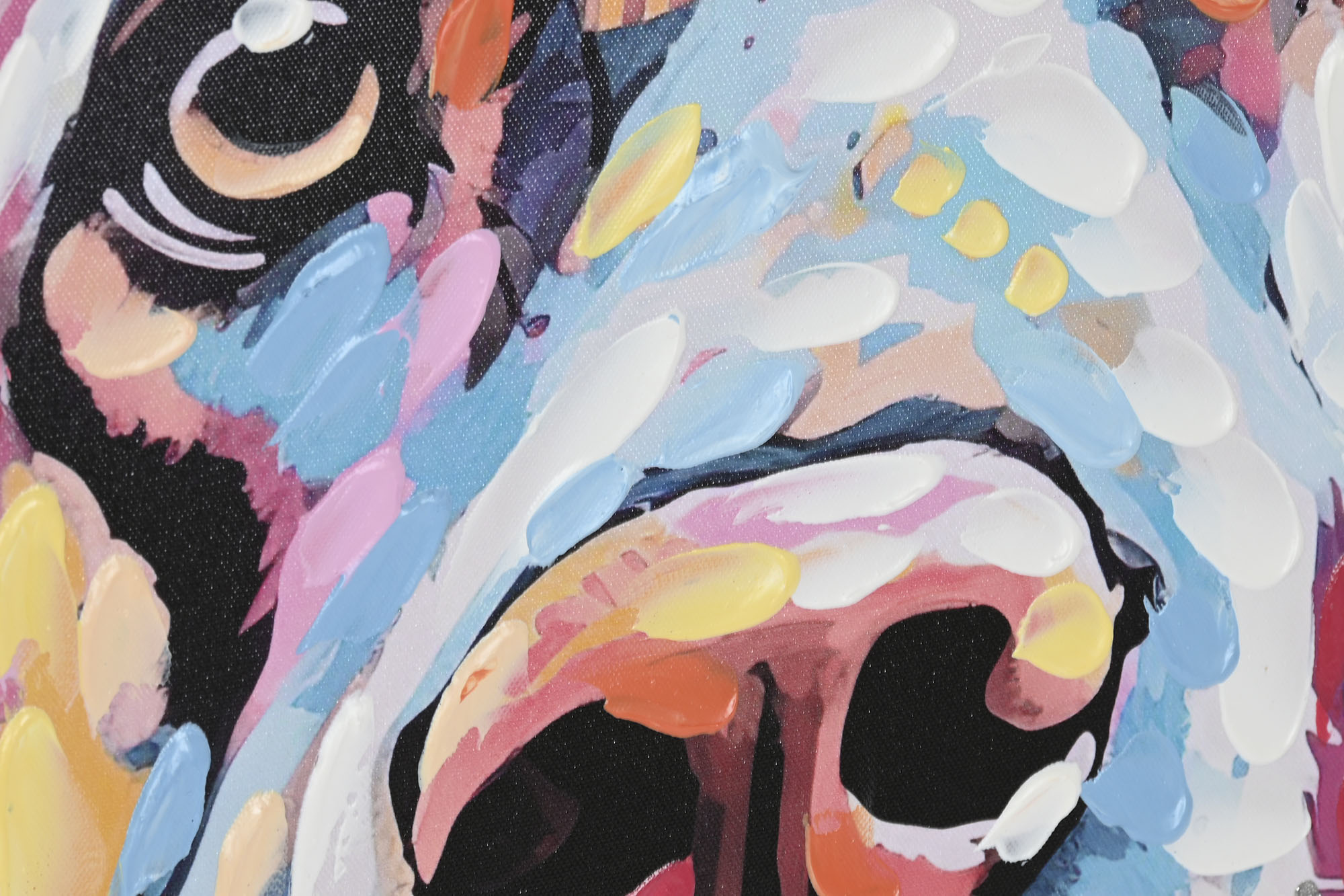 CUADRO LIENZO MDF 80X3X80 PERRO FONDO AZUL 3