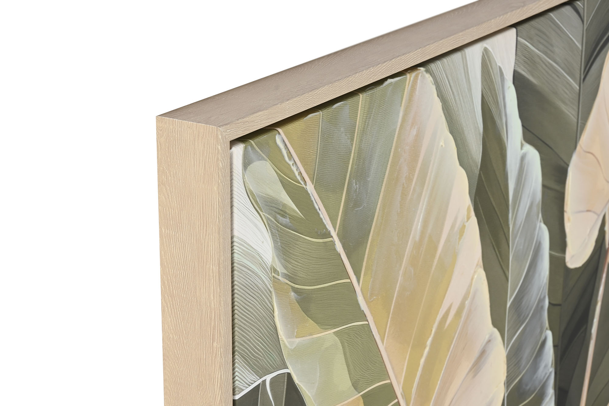 CUADRO LIENZO PS 83X4,5X123 PALMERAS 3HOJAS 2