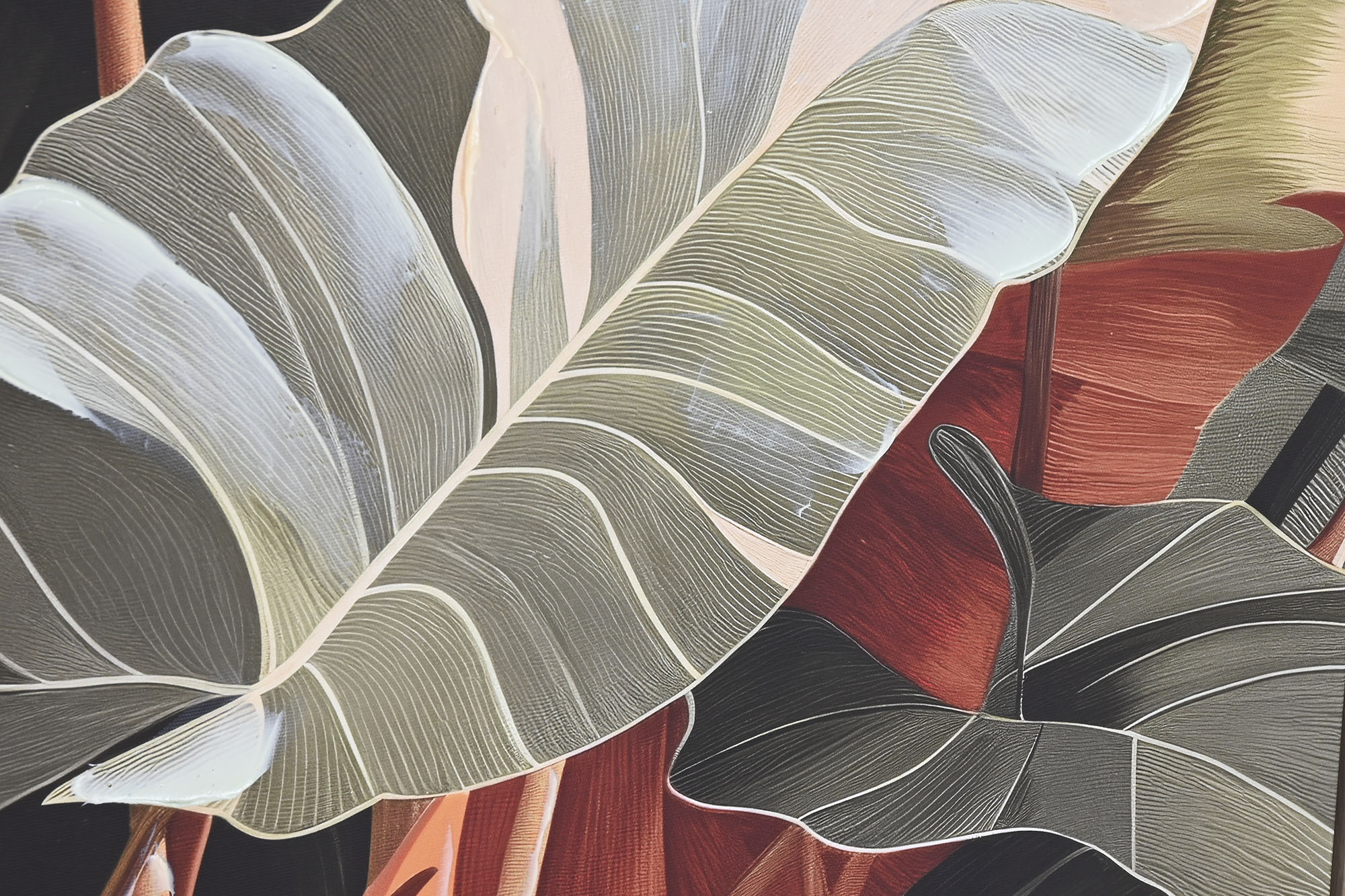 CUADRO LIENZO PS 83X4,5X123 PALMERAS 3HOJAS 3