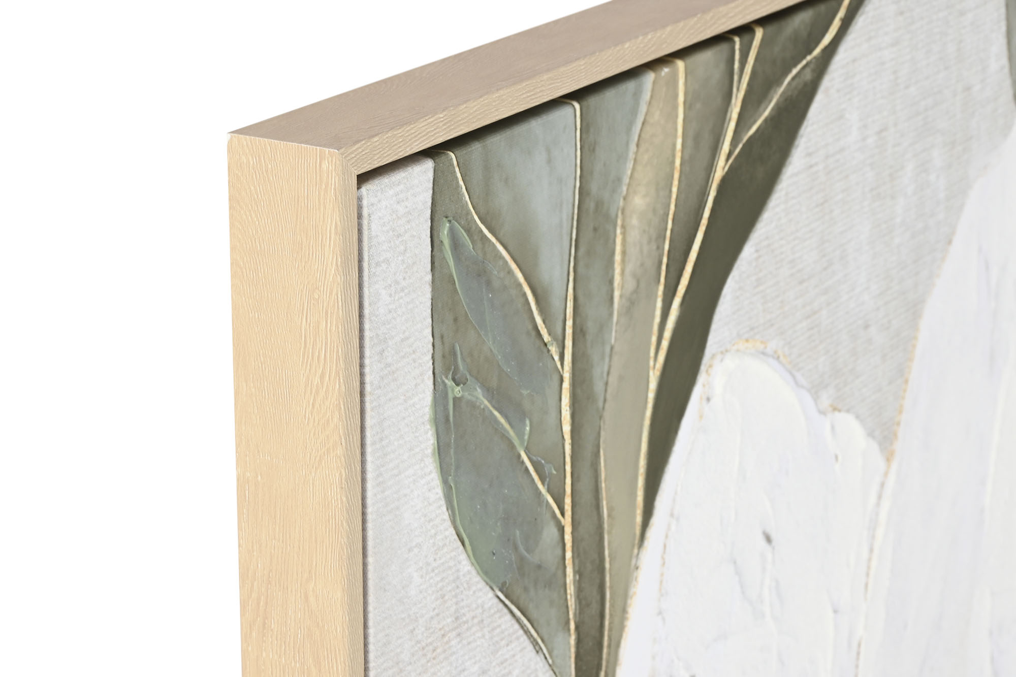 CUADRO LIENZO PS 83X4,5X123 FLOR BEIGE 2