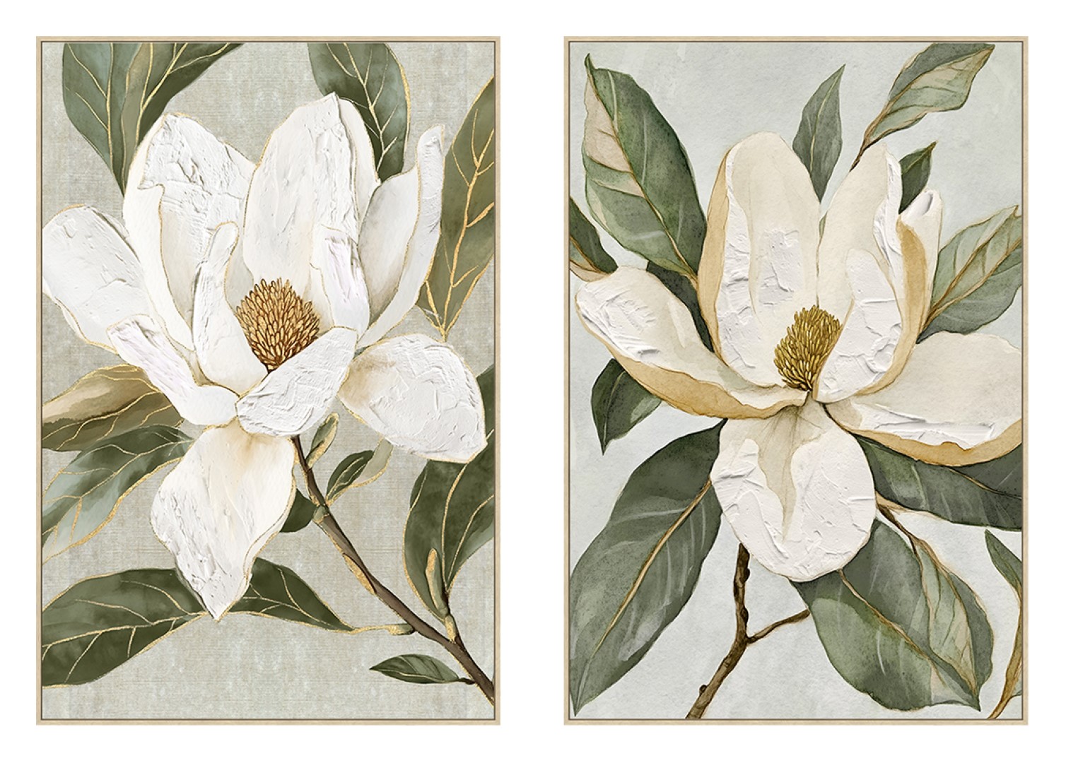CUADRO LIENZO PS 83X4,5X123 FLOR BEIGE