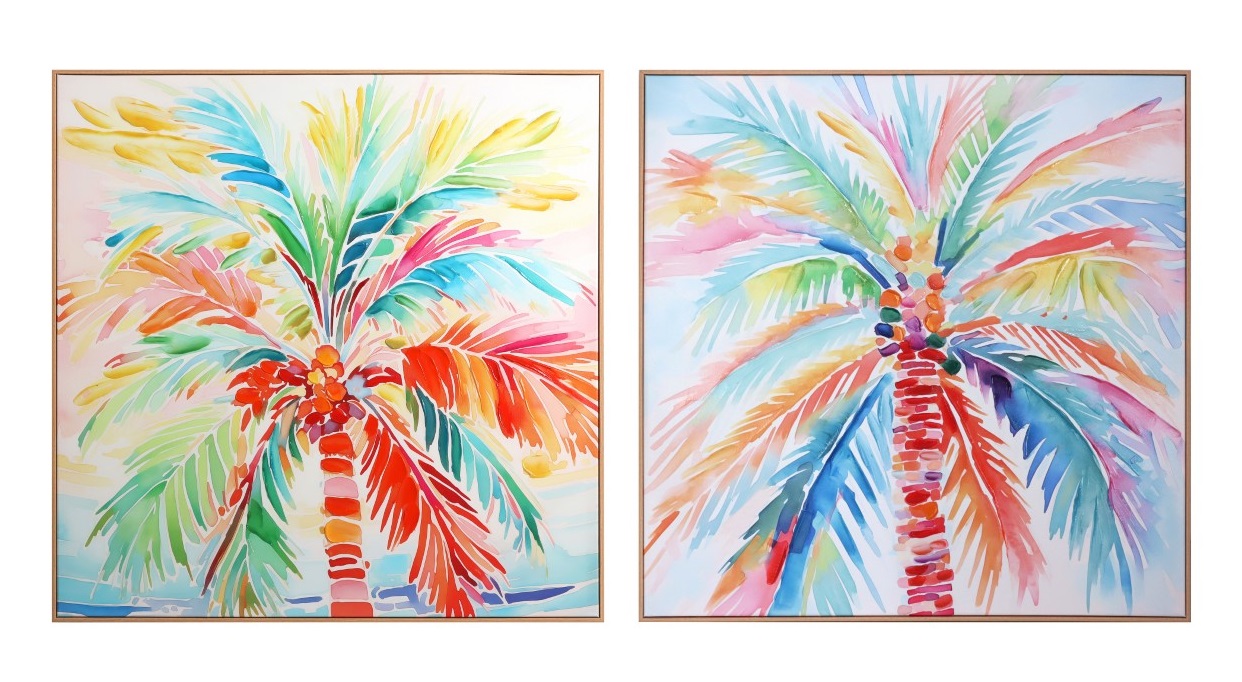 CUADRO LIENZO PS 80X3,5X80  PALMERA ALTA