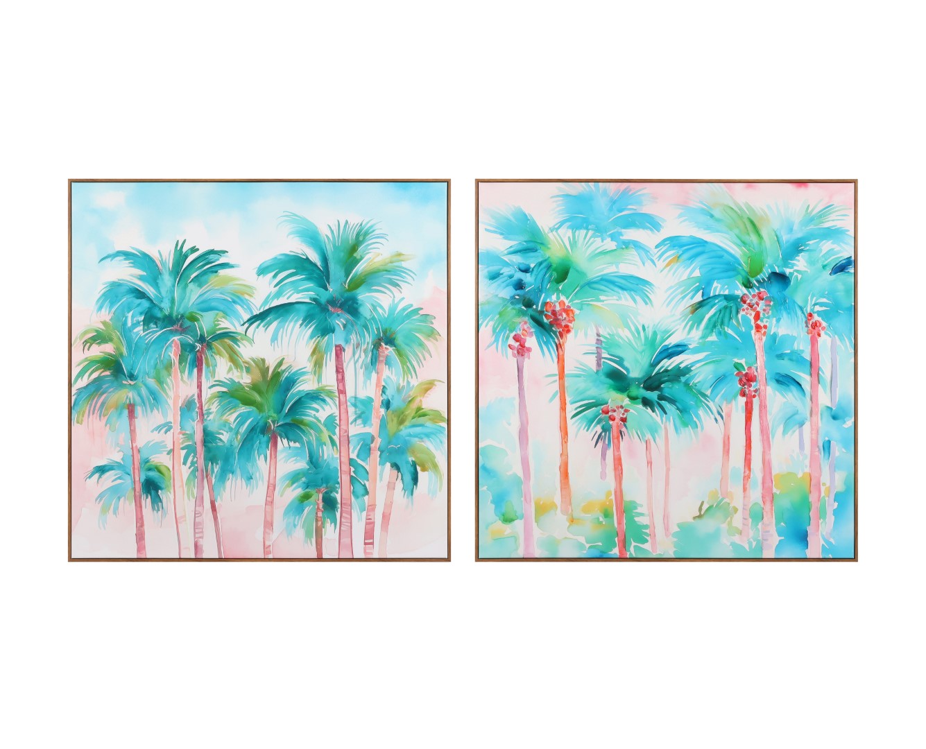 CUADRO LIENZO PS 80X3,5X80 ONCE PALMERAS