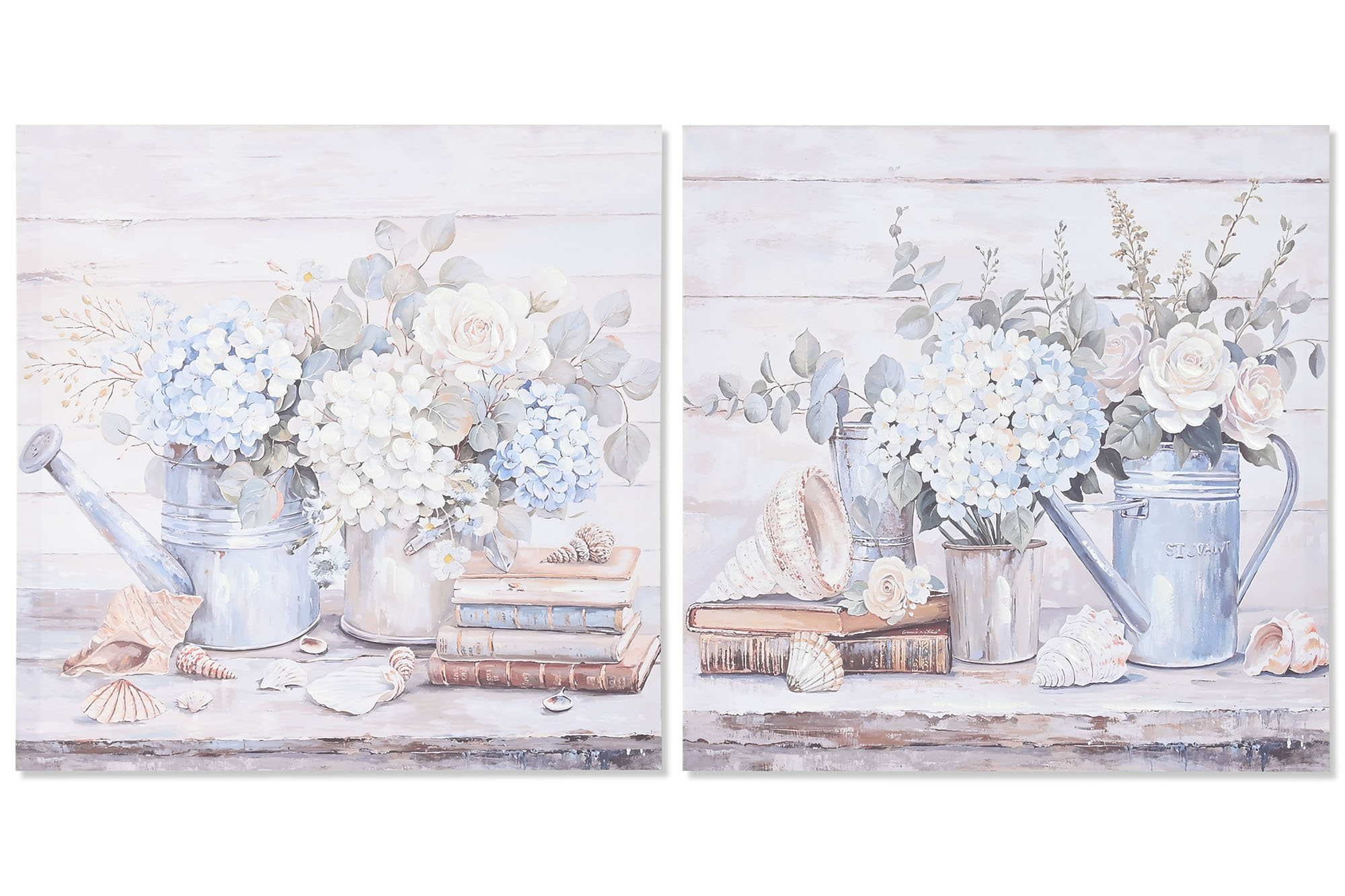 CUADRO LIENZO ABETO 60X3X60 TRES HORTENSIAS