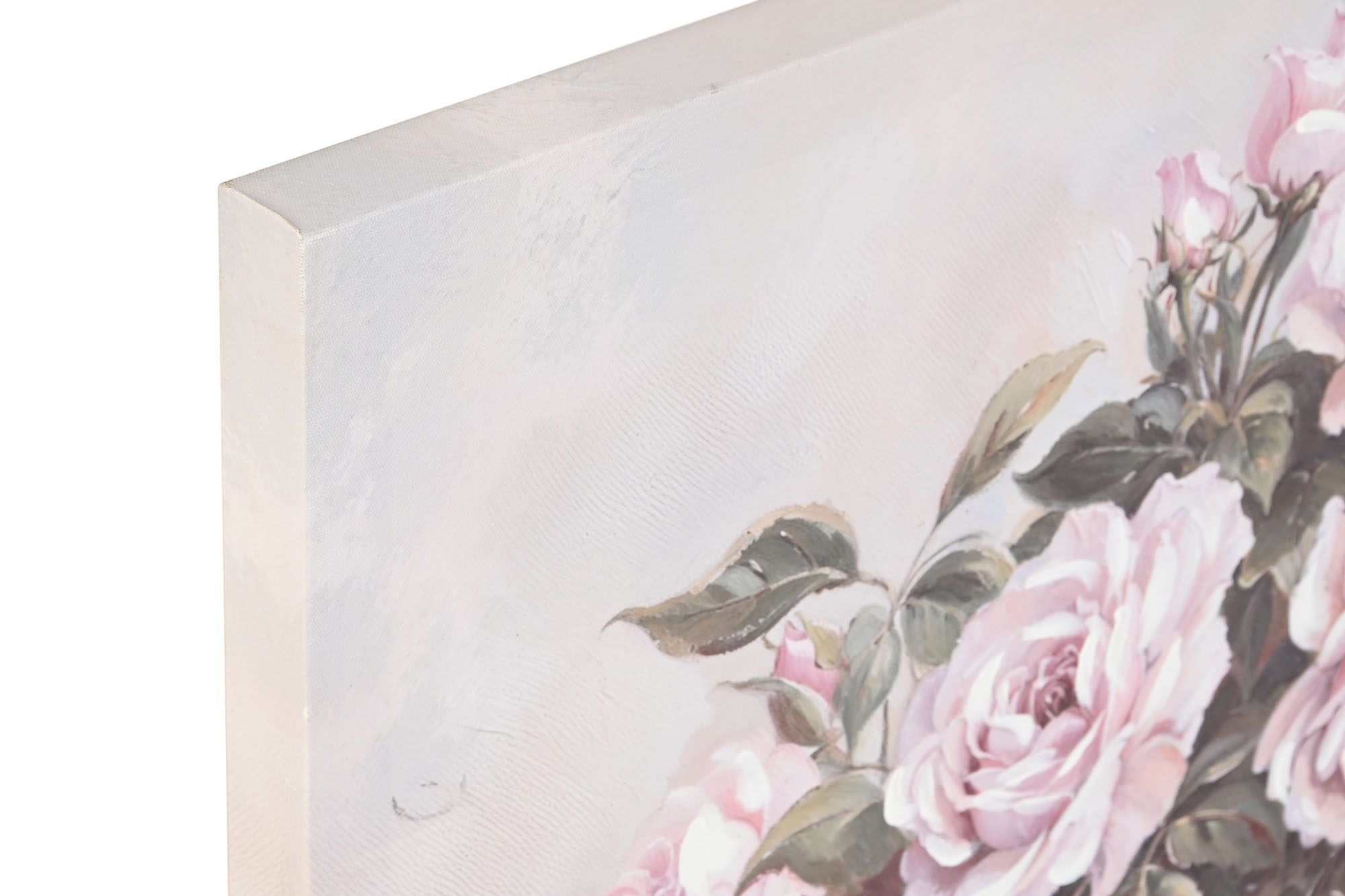 CUADRO LIENZO ABETO 60X3X60 ROSAS TAZA ROSA 2