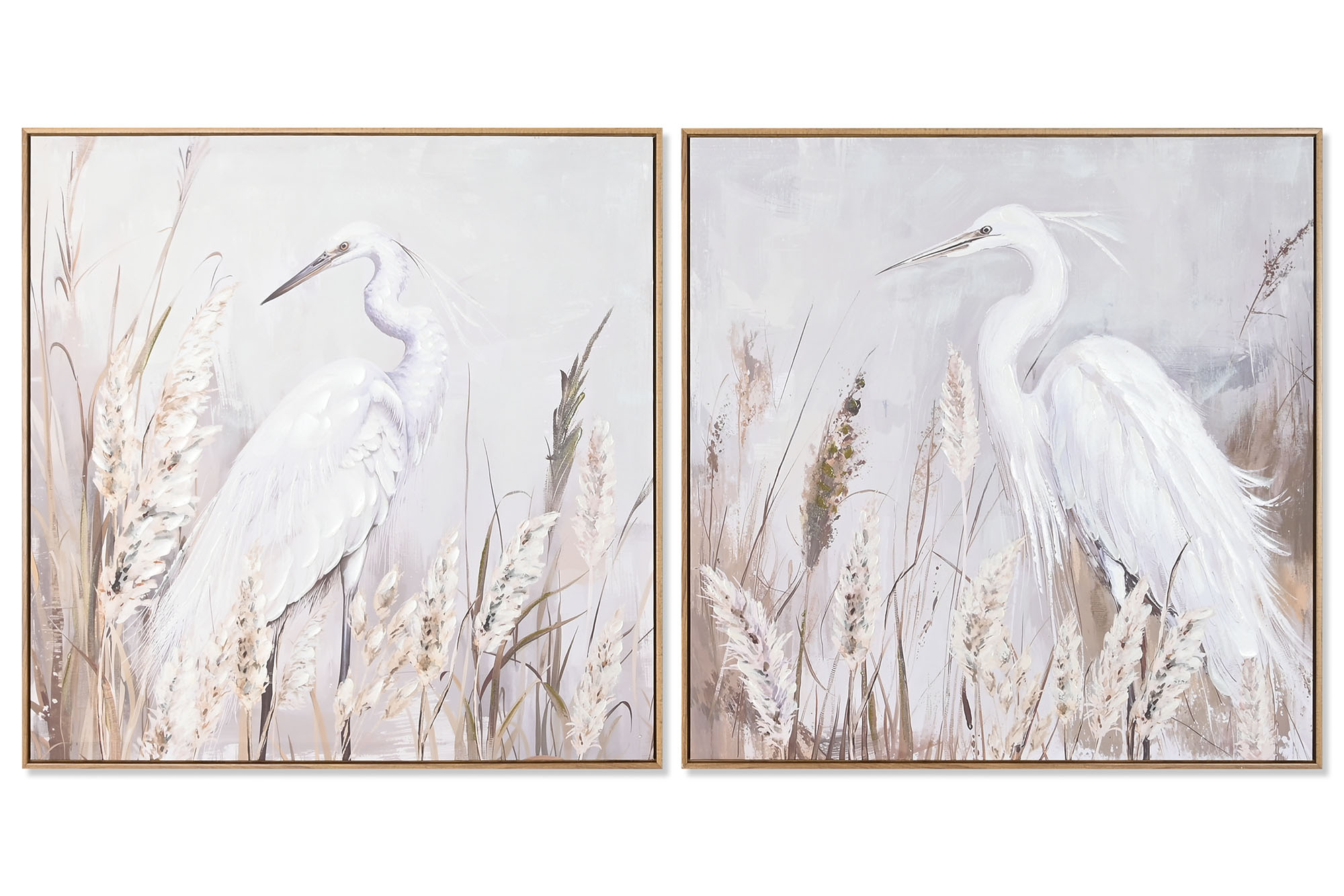 CUADRO LIENZO PS 80X3,5X80 GARZA BLANCO