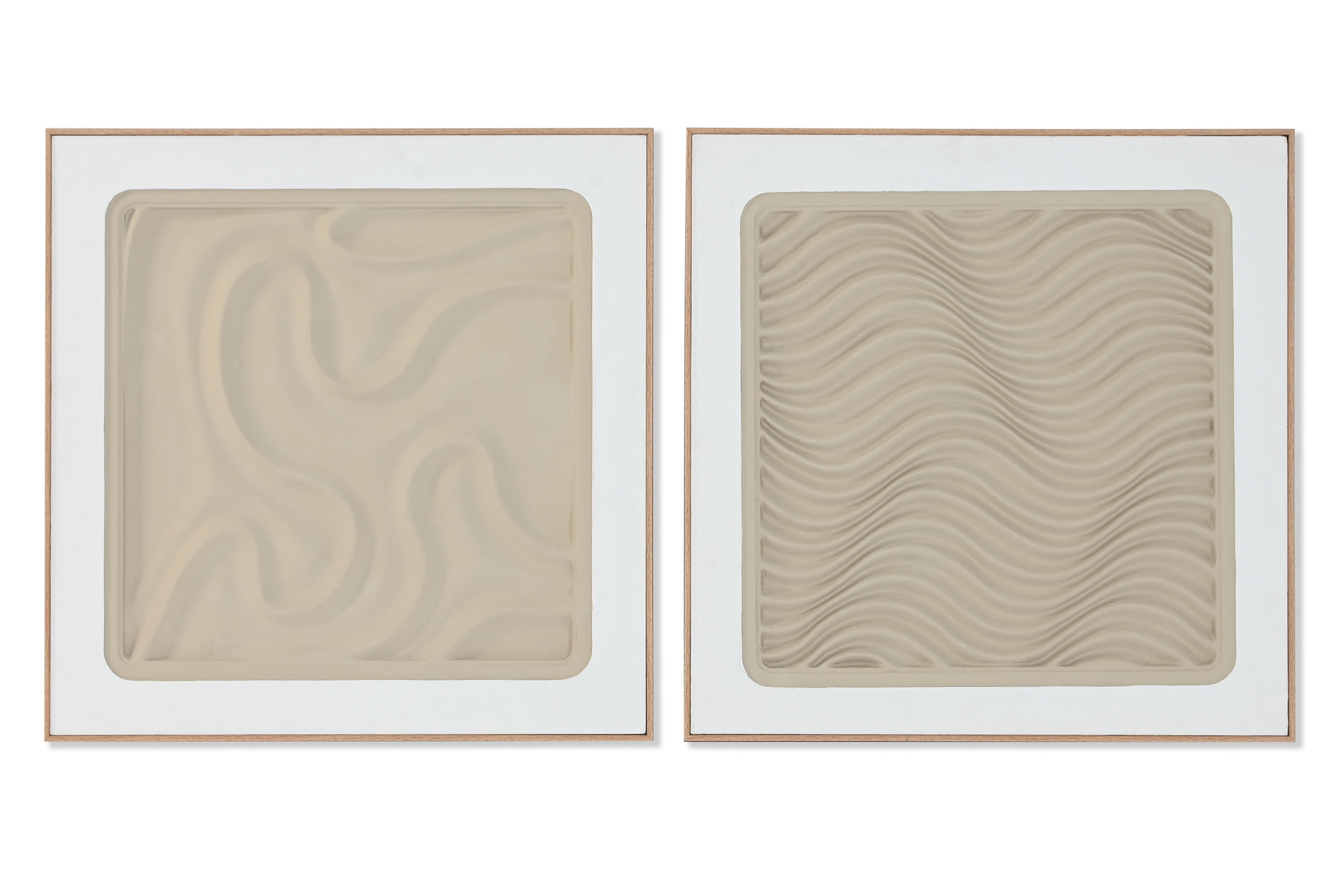 CUADRO MDF PS 60X3,5X60 3D BEIGE
