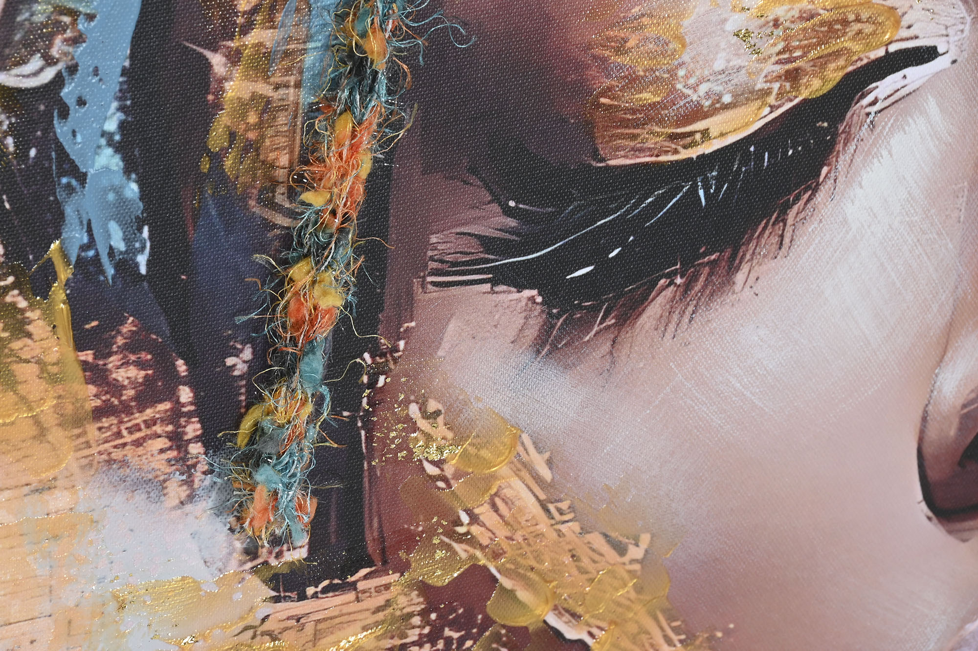 CUADRO LIENZO MDF 90X3X120 AFRICANA UNA MANO 3