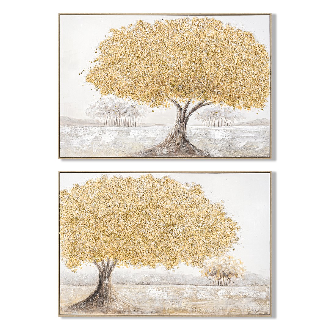 CUADRO LIENZO MDF 122X4,5X82 ARBOL IZQ