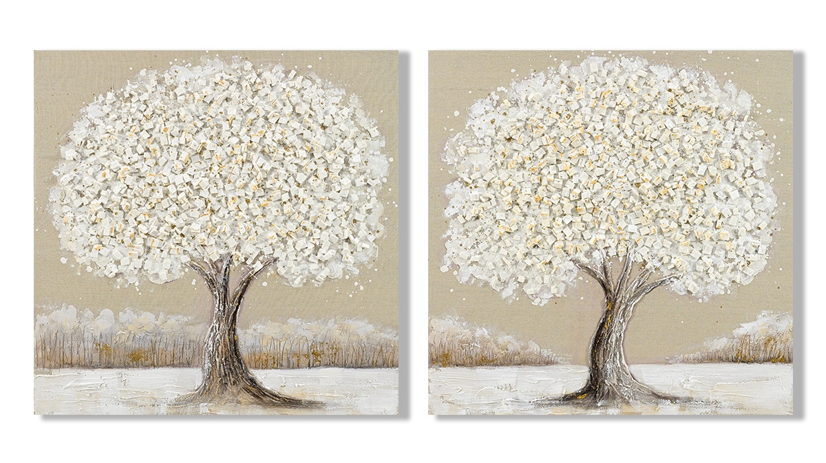CUADRO LIENZO MDF 102X3X102 ARBOL 4 RAMAS