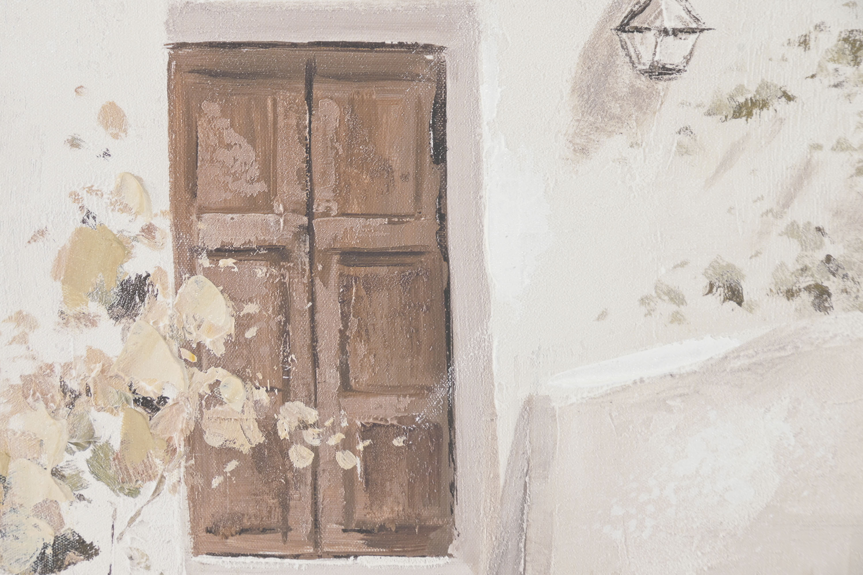 CUADRO LIENZO MDF 60X3,5X90 PUEBLO PUERTA MADERA 2