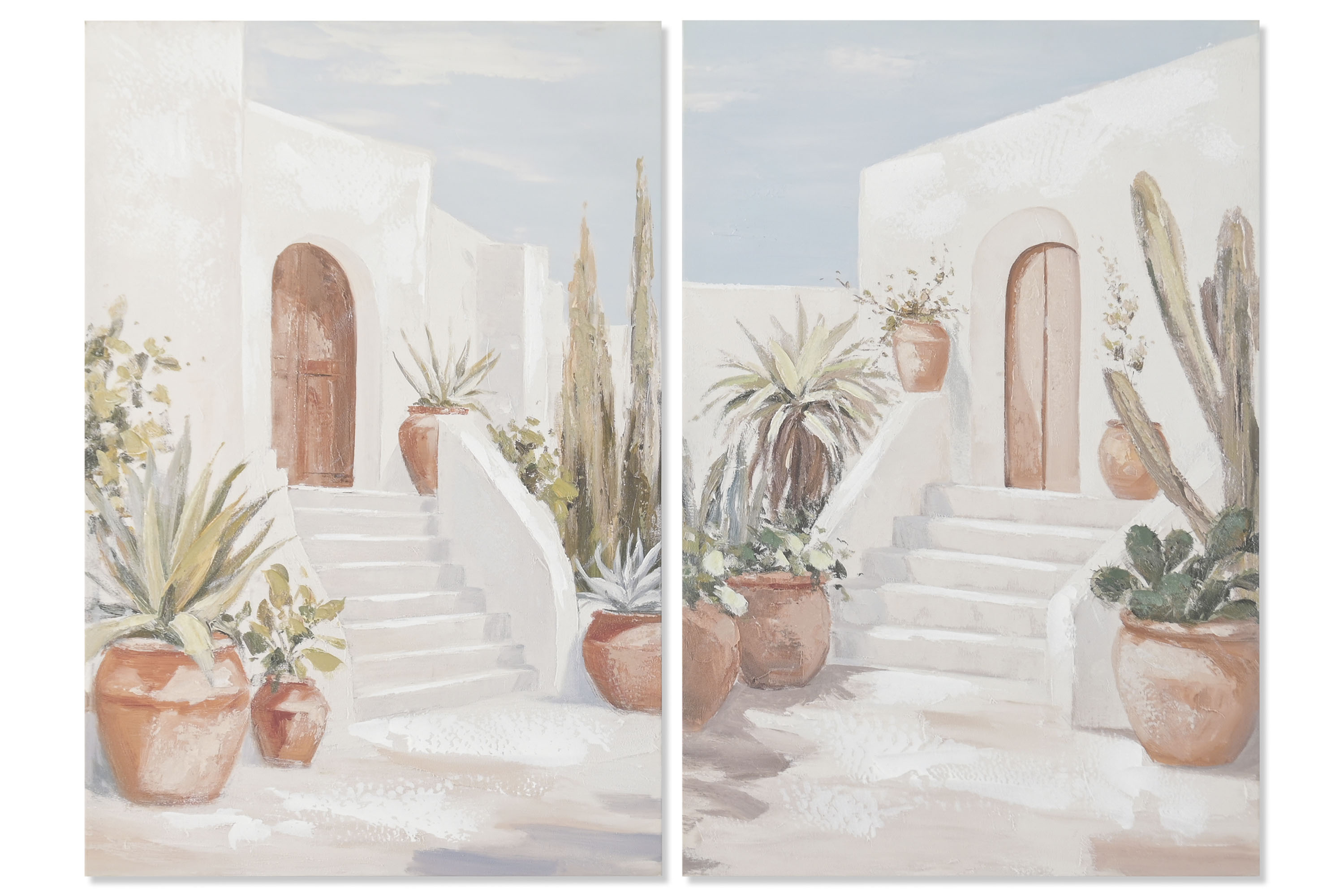 CUADRO LIENZO MDF 60X3,5X90 PUEBLO CACTUS IZQ