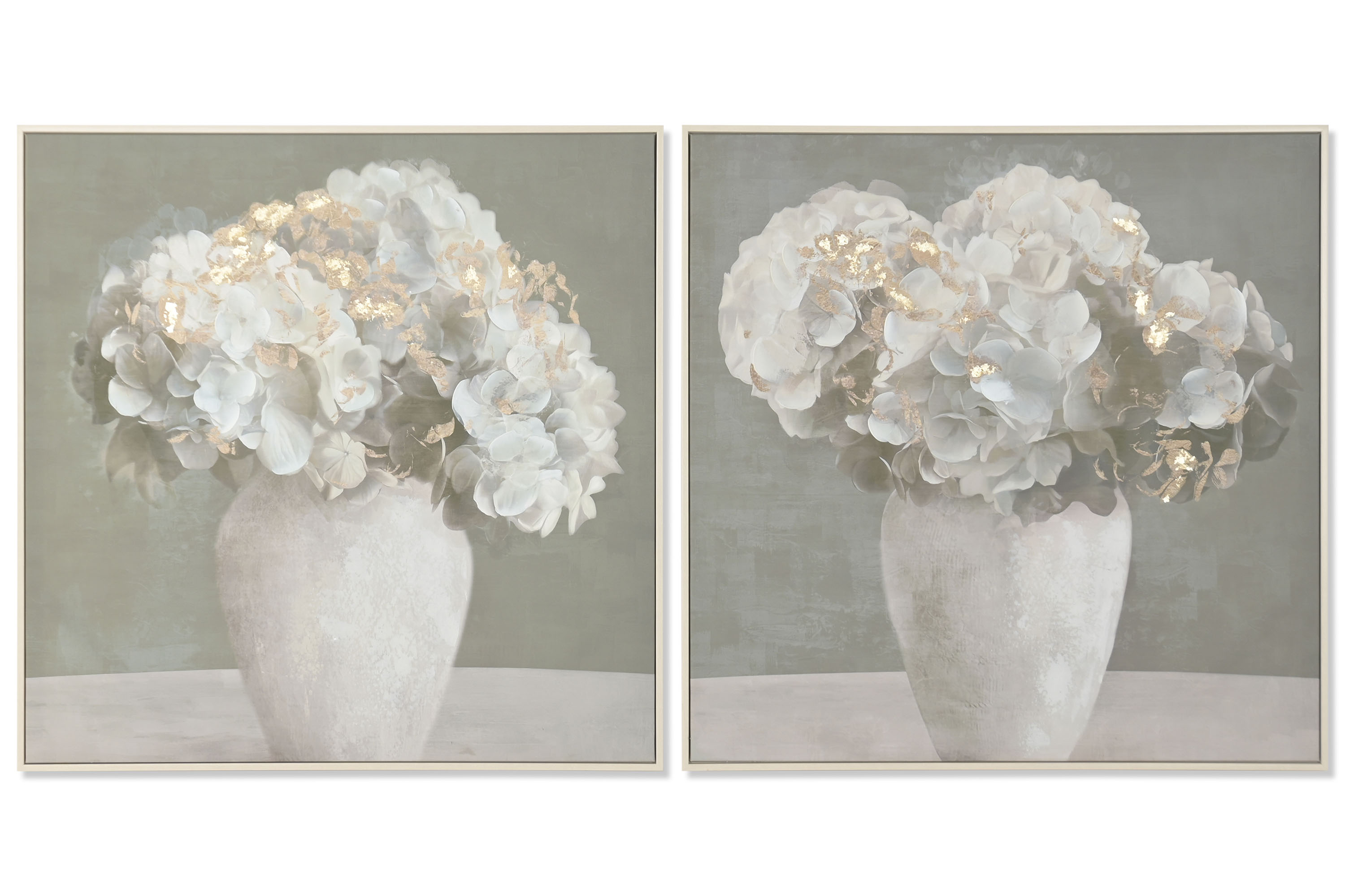 CUADRO LIENZO 82X3,5X82 FLORERO HORTENSIA BUQUET