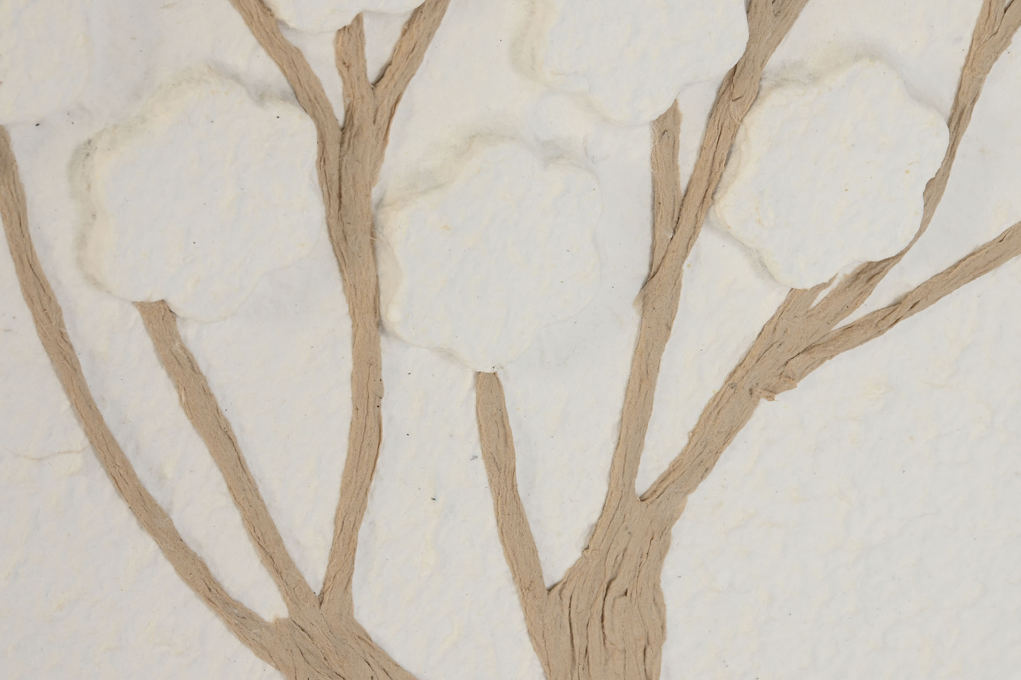 CUADRO PAPEL MACHE PS 60X2,5X80 ARBOL 3D BLANCO 3