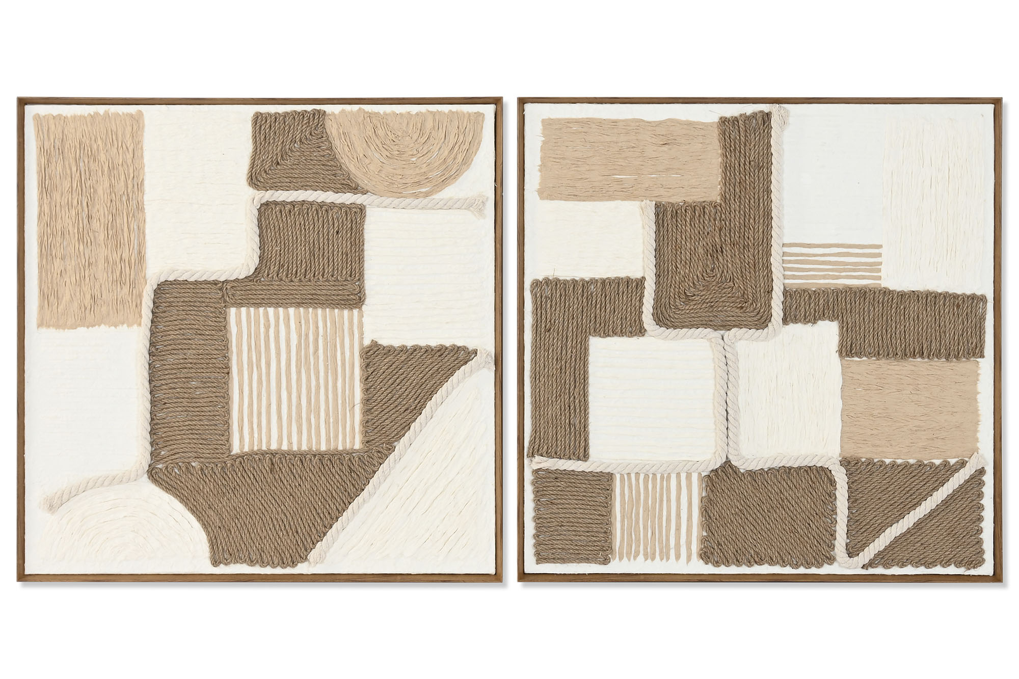 CUADRO YUTE 60X3,6X60 ABSTRACTO CENTRO RAYAS