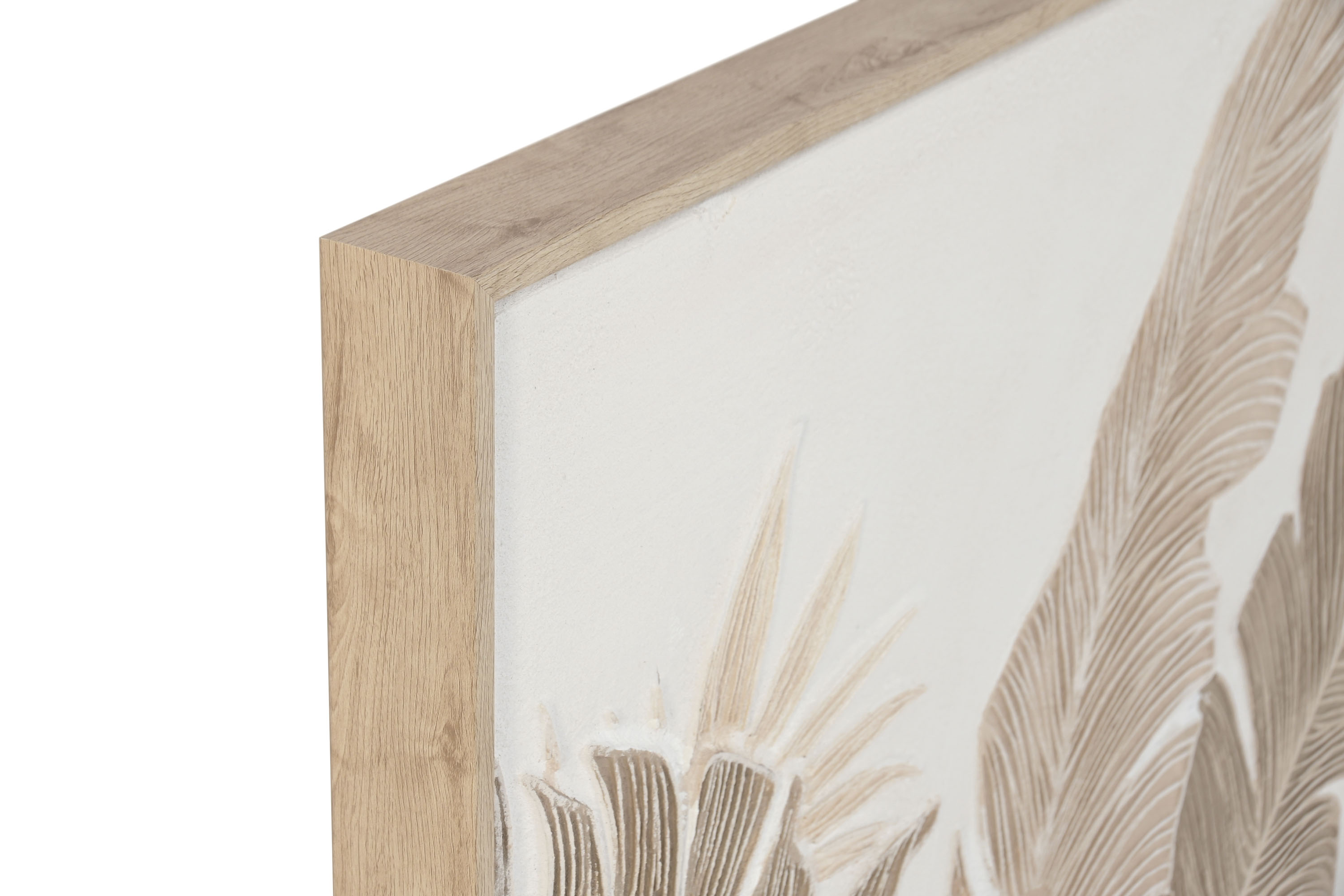 CUADRO LIENZO PS 100X4,5X100 HOJAS PALMERA OSC 2