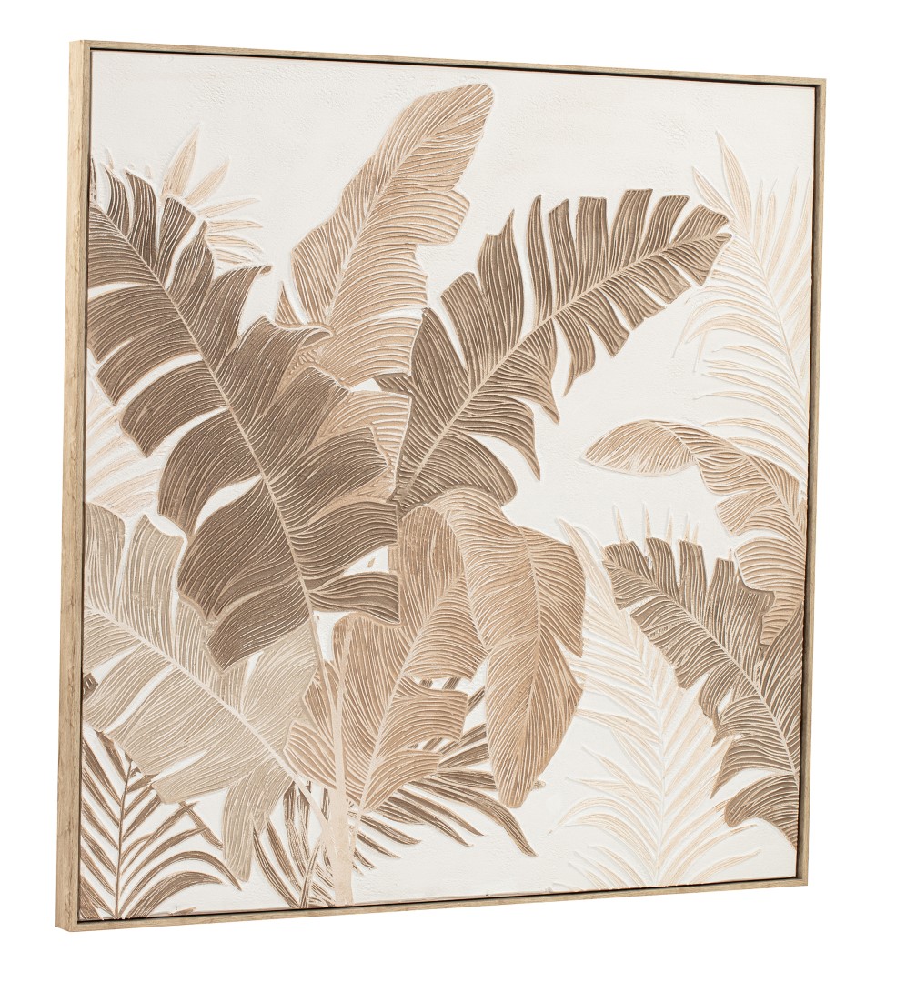 CUADRO LIENZO PS 100X4,5X100 HOJAS PALMERA OSC 5