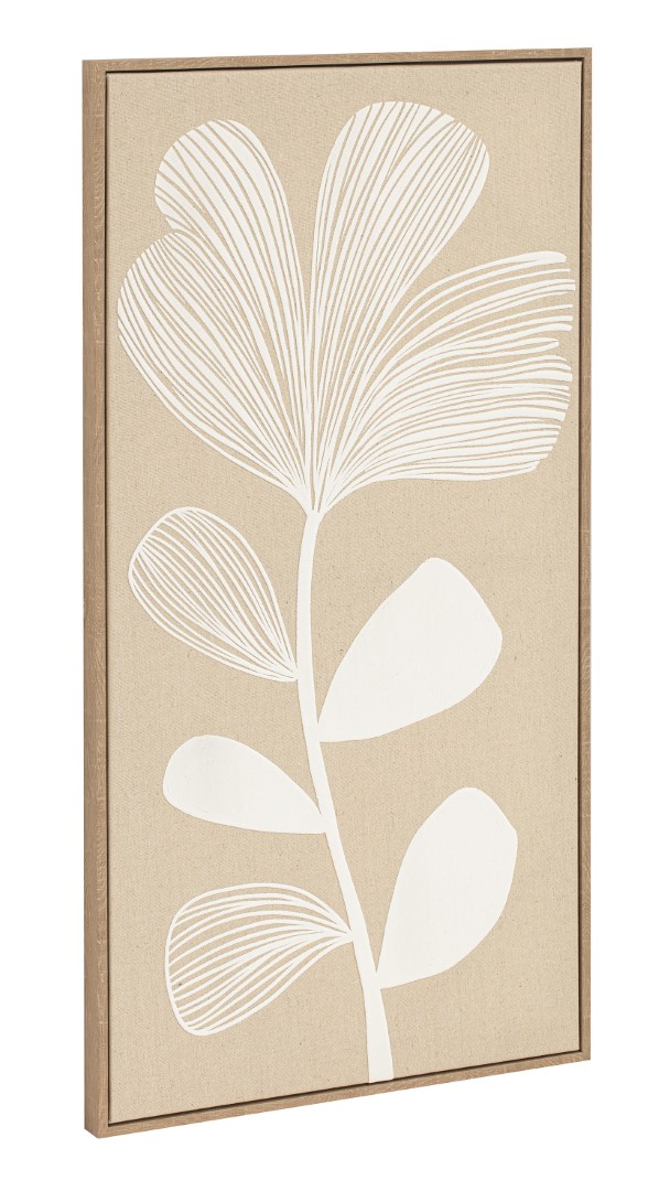 CUADRO LINO PS 42,5X2,8X82,5 FLOR RELIEVE 5 HOJAS 5