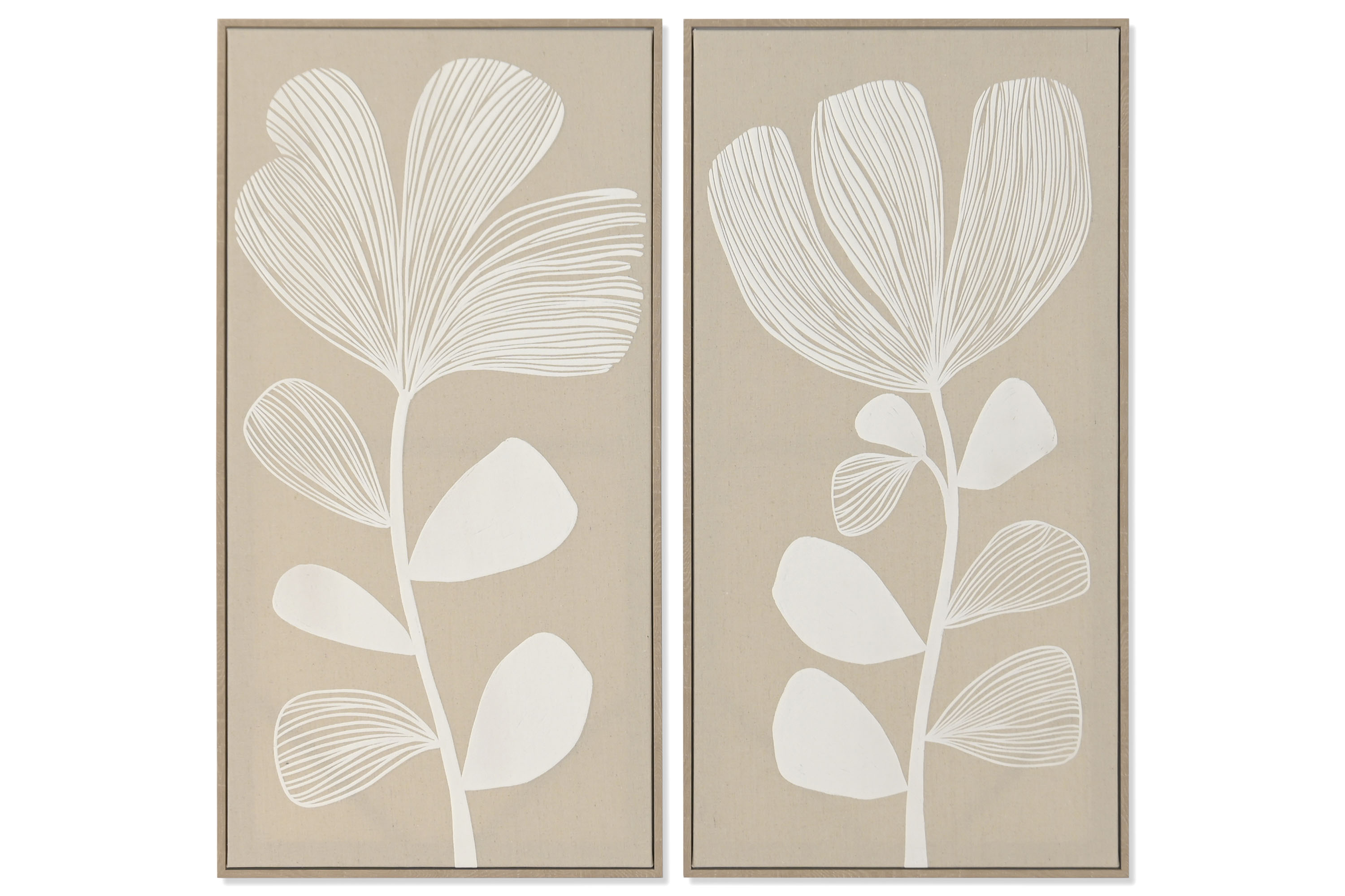 CUADRO LINO PS 42,5X2,8X82,5 FLOR RELIEVE 6 HOJAS