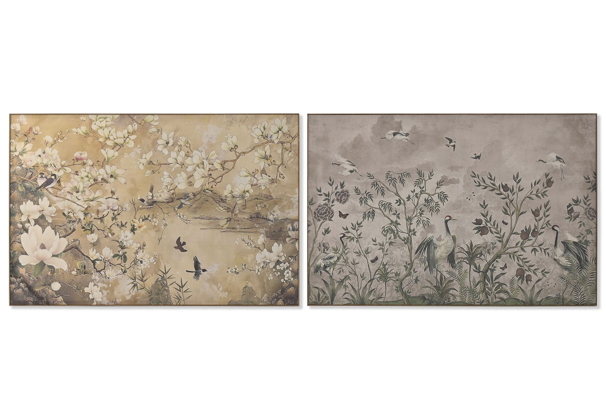 CUADRO LINO ABETO 120X3X80 FLORES CEREZO VERDE