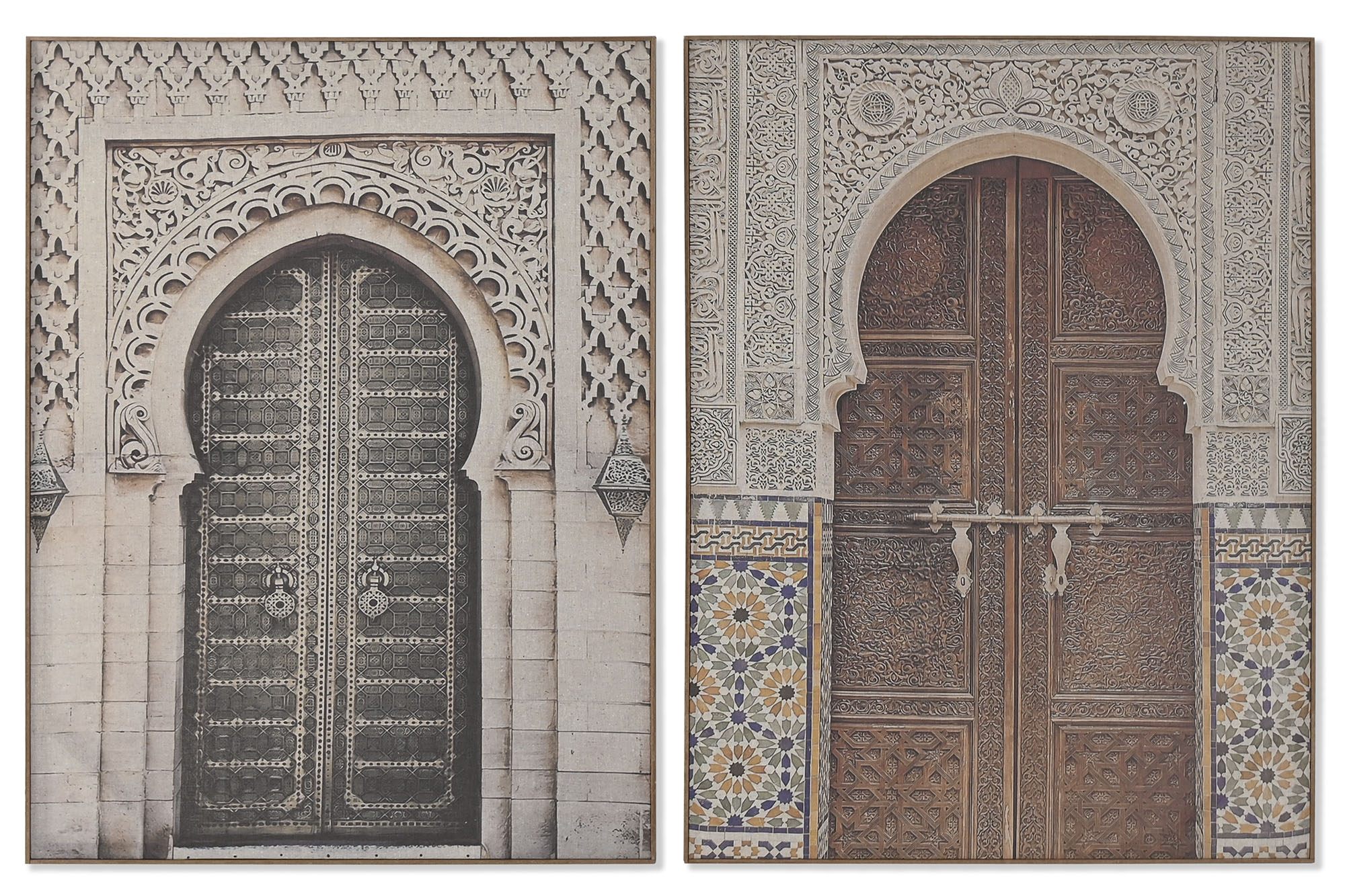 CUADRO LINO ABETO 60X3X80 PUERTA ARABE NEGRA