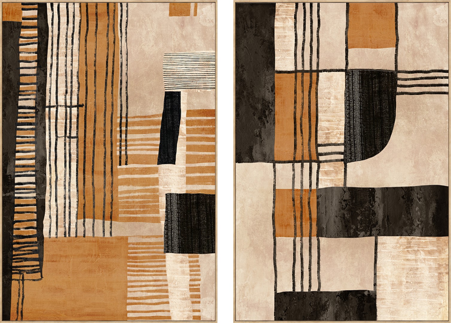 CUADRO LIENZO PS 83X4,5X123 PINTADO MANO ONDULADO