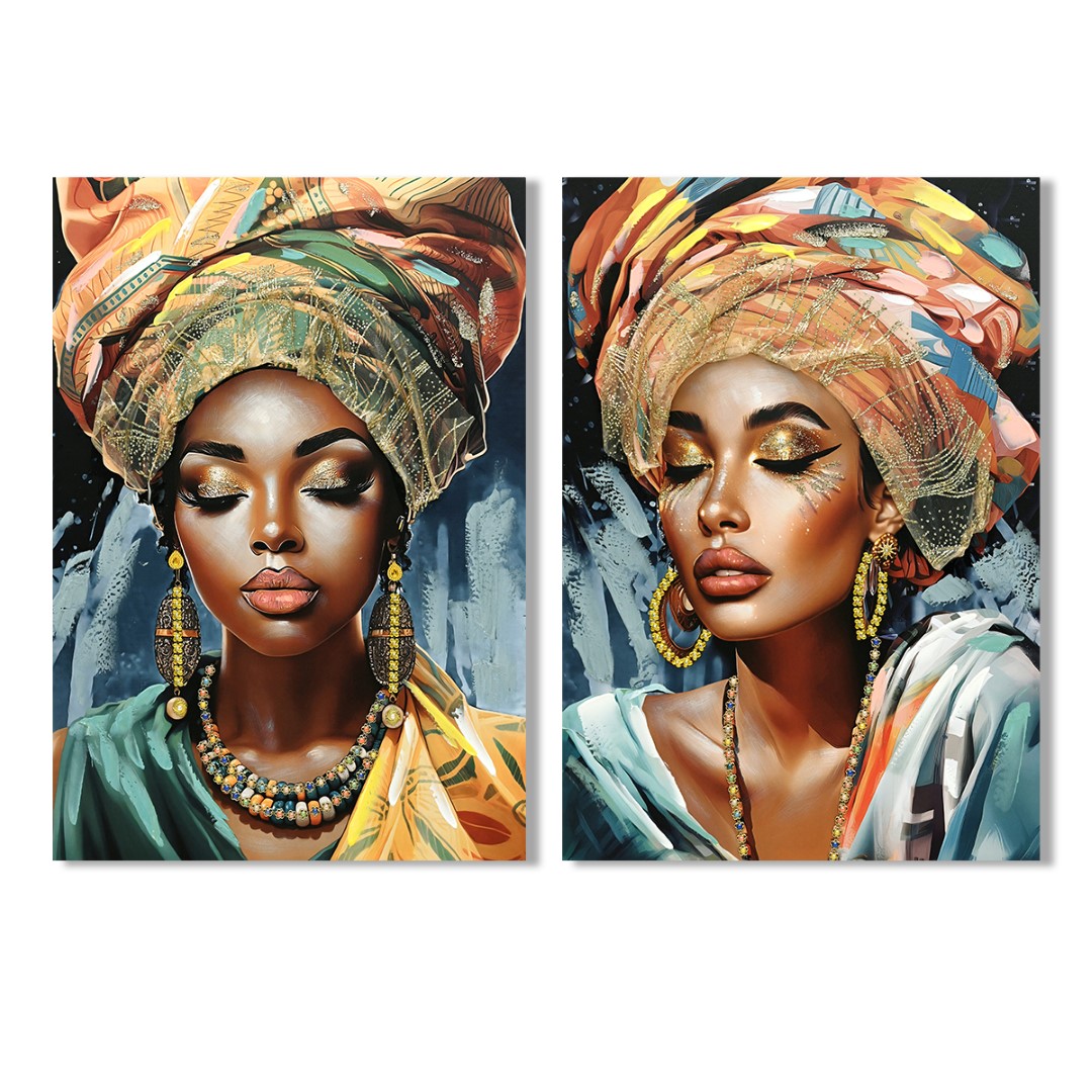 CUADRO LIENZO MDF 70X3X100 AFRICANA DE LADO