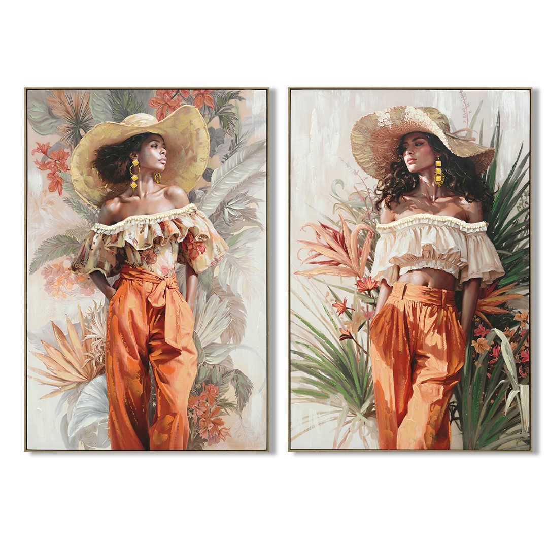 CUADRO LIENZO PS 82X4X122 CHICA SOMBRERO CINTURON