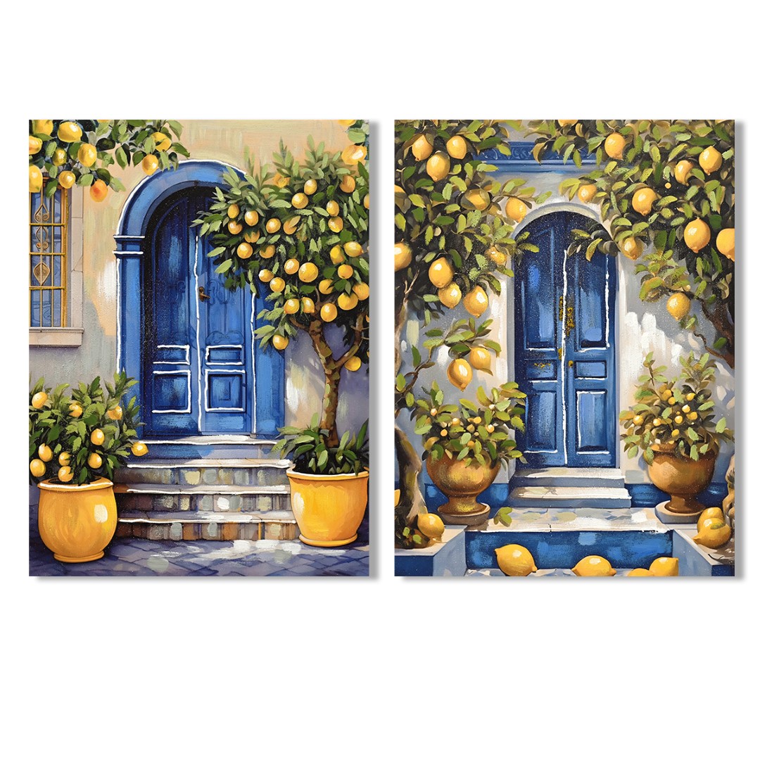 CUADRO LIENZO MDF 60X3X80 LIMONES PUERTA SIN MARCO