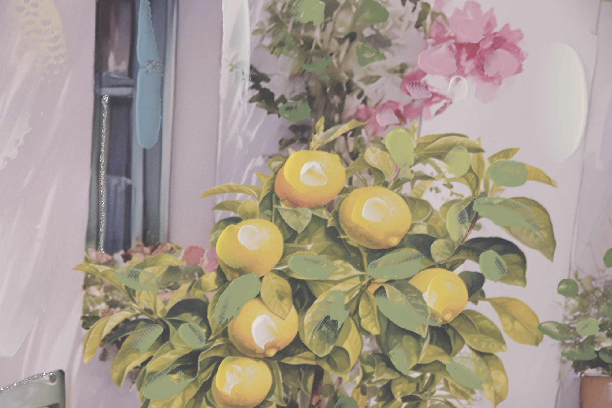 CUADRO LIENZO MDF 60X2,5X60 LIMONES CALLE ROSA 3